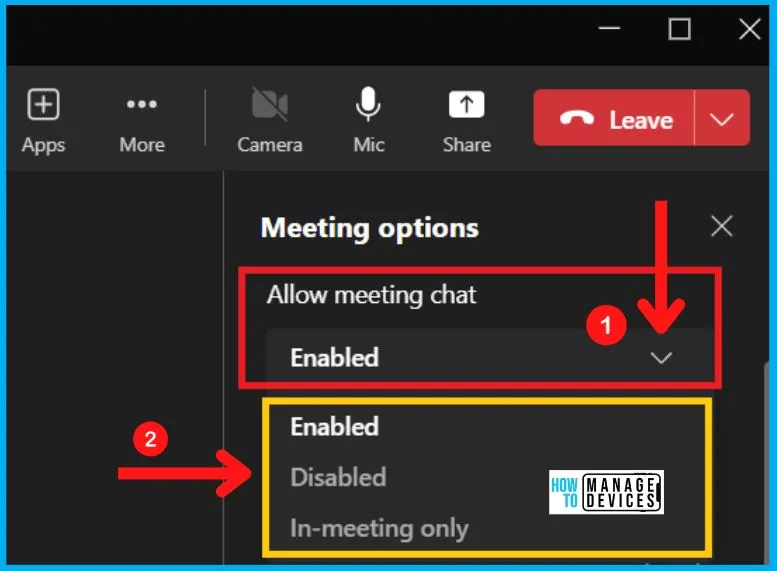 Enable Disable Meeting Chat In MS Teams Meetings - fig.3