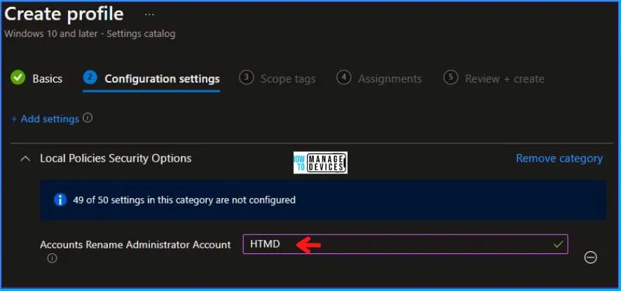 Rename Administrator Account Policy Using Intune Fig.5