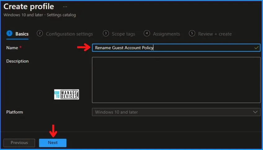 Rename the Guest Account Name Using Intune Fig.2