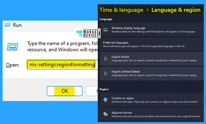 Time-Language and App Settings Run commands for Windows -Fig.5