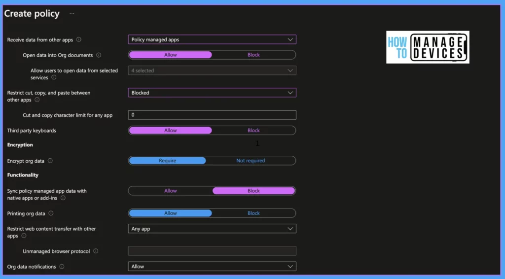 Create Intune App Protection Policies for iOS iPadOS Fig:4