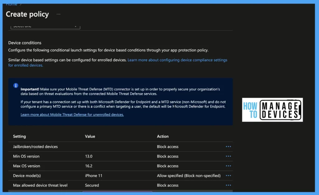 Create Intune App Protection Policies for iOS iPadOS Fig:7 