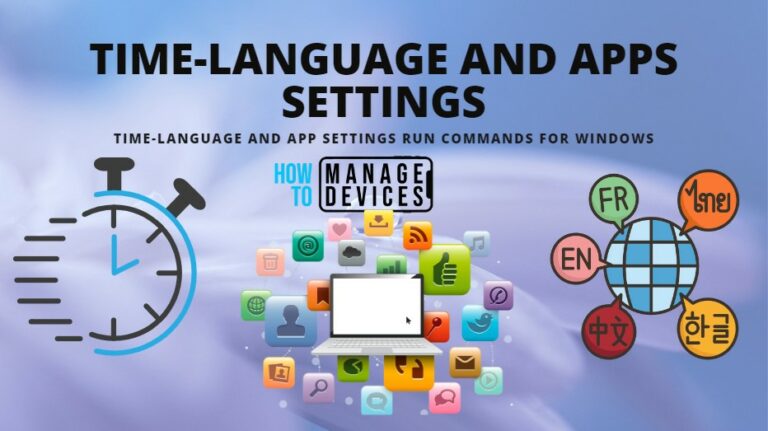 Time-Language and App Settings Run commands for Windows
