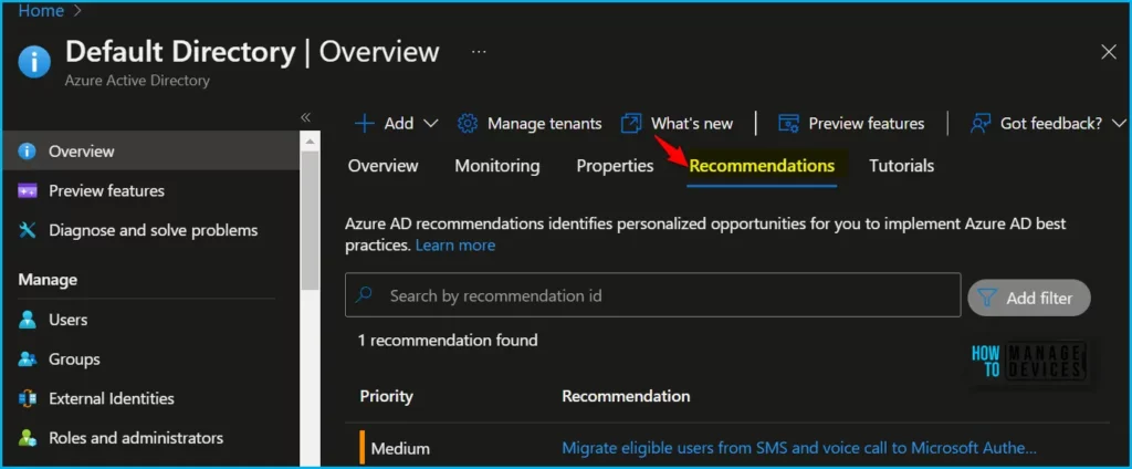 How to Use Azure AD Recommendations Fig.2