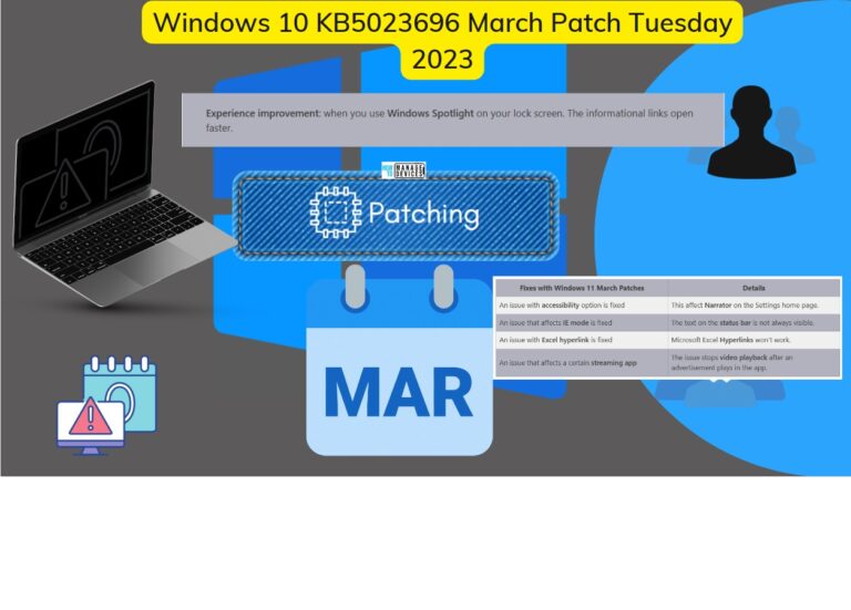 Windows 10 KB5023696 March Patch Tuesday 2023