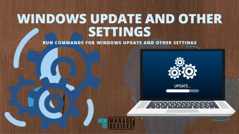 Run Commands for Windows Update and Other Settings