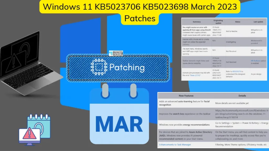 Windows 11 KB5023706 KB5023698 March 2023 Patches Fig. 1.1