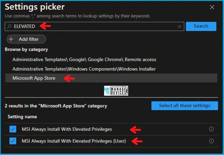 Always install with elevated privileges Policy using Intune Fig.5