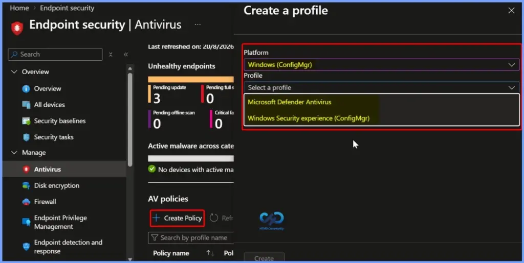Endpoint Security Antivirus Reports for Tenant-Attached Devices in Intune - Fig.1