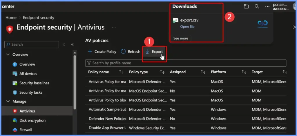 Endpoint Security Antivirus Reports for Tenant-Attached Devices in Intune 5