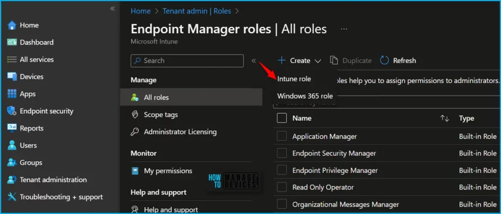 Configure Intune RBAC for Windows Autopilot Role Fig.1