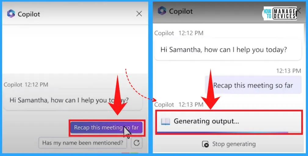 Copilot in Teams Live Meetings to Recap Meetings - fig.2 Creds to MS