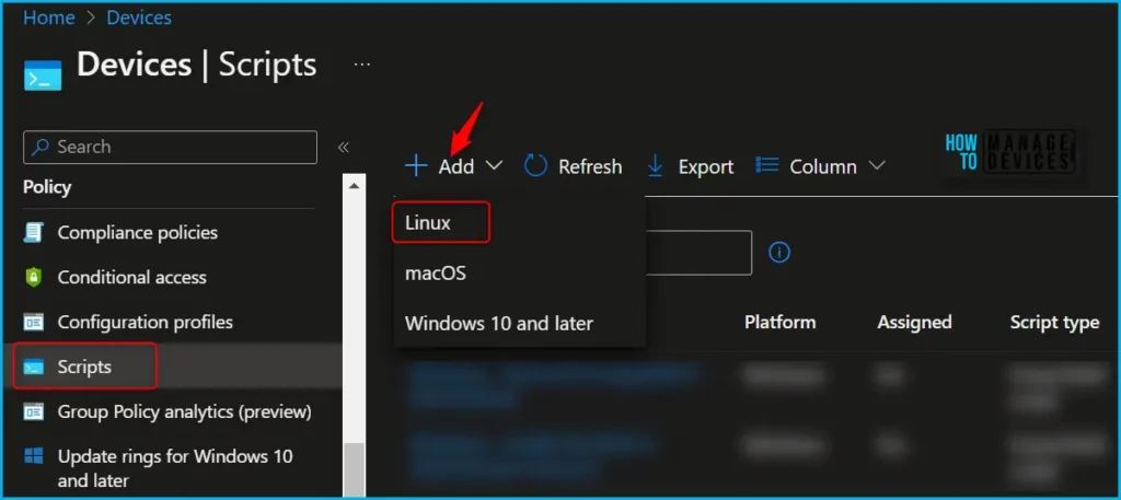 Deploy Linux Bash Script using Intune Fig.1