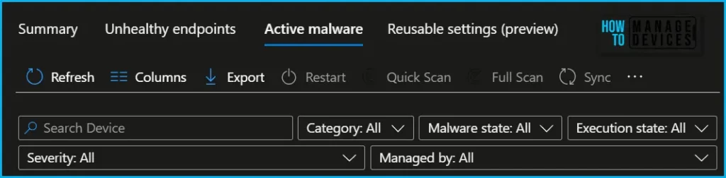 Endpoint Security Reports for Tenant Attached Devices in Intune Fig.5