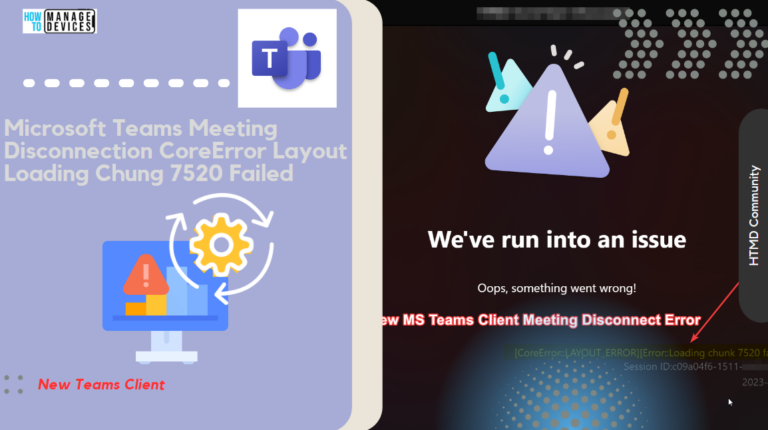 Microsoft Teams Meeting Disconnection CoreError Layout Loading Chung 7520 Failed Main