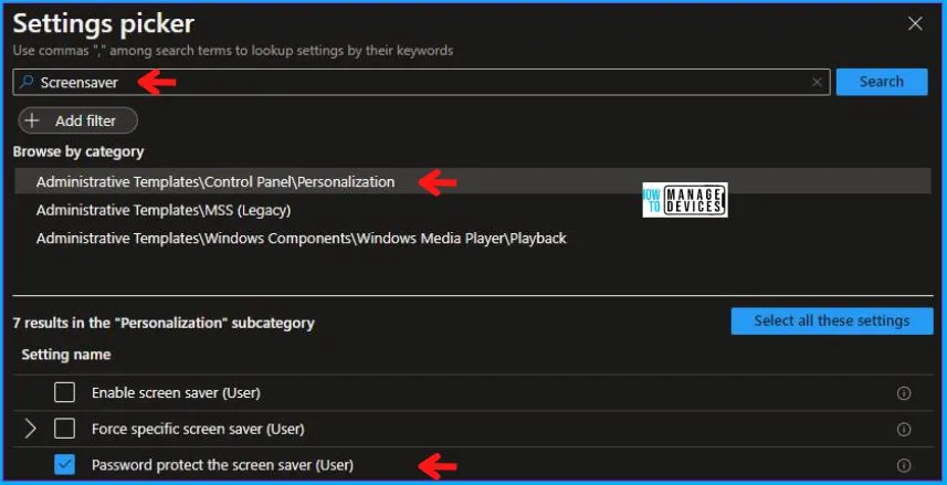 Password Protected Screen Saver Policy Using Intune Fig. 5