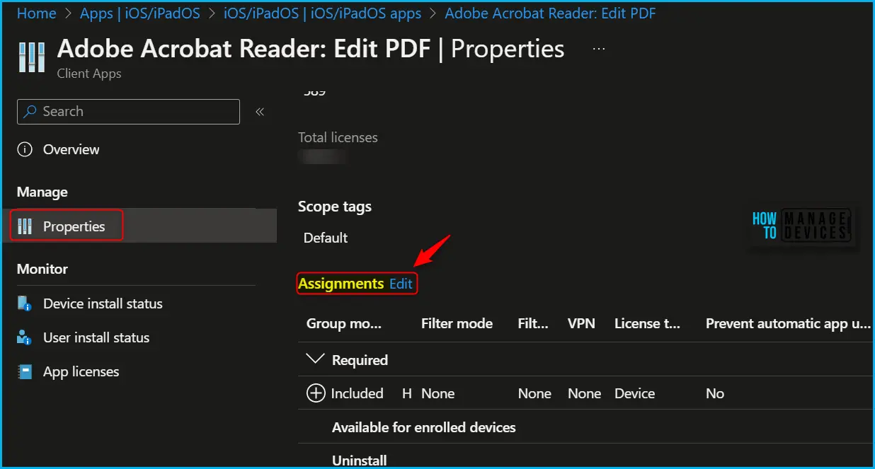 Uninstall Setting on Device Removal for iOS Apps in Intune Fig.3