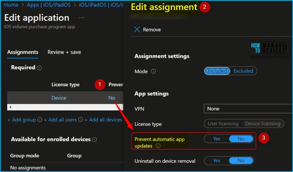 Configure Apple VPP Application Automatic Updates from Intune Fig.4