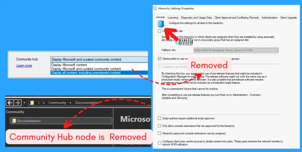 SCCM Community Hub Removed Deprecated Missing Fig.1