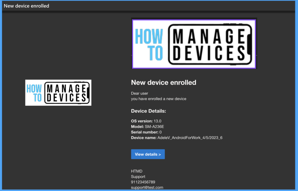 HTMD Newsletter from 10th to 14th April 2023 20 Configure Enrolment Notifications for New Enrolled Android Devices in Intune 10th to 14th April 2023 - Fig. 15