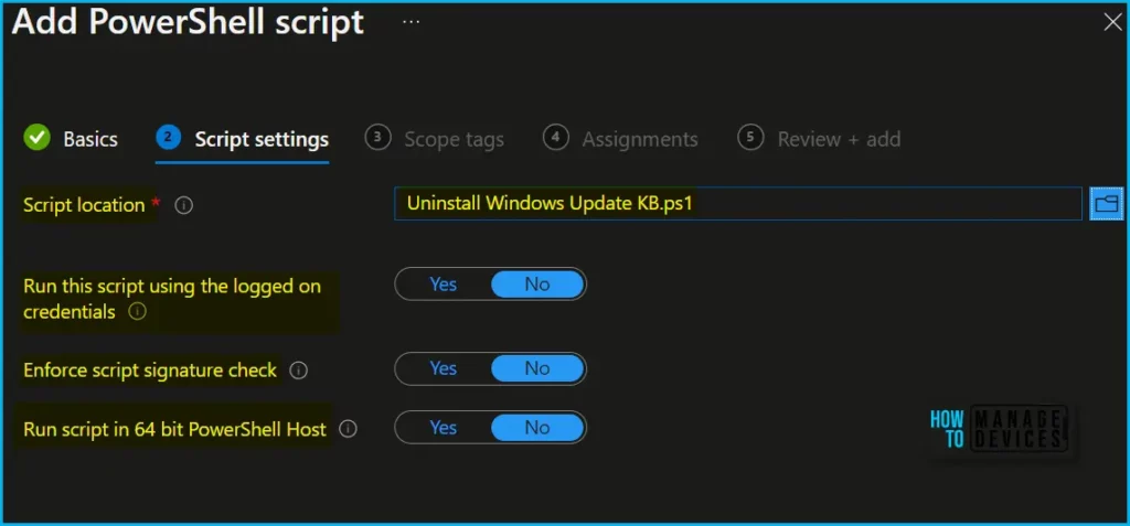 Uninstall Windows Update with Intune PowerShell Scripts Fig.5