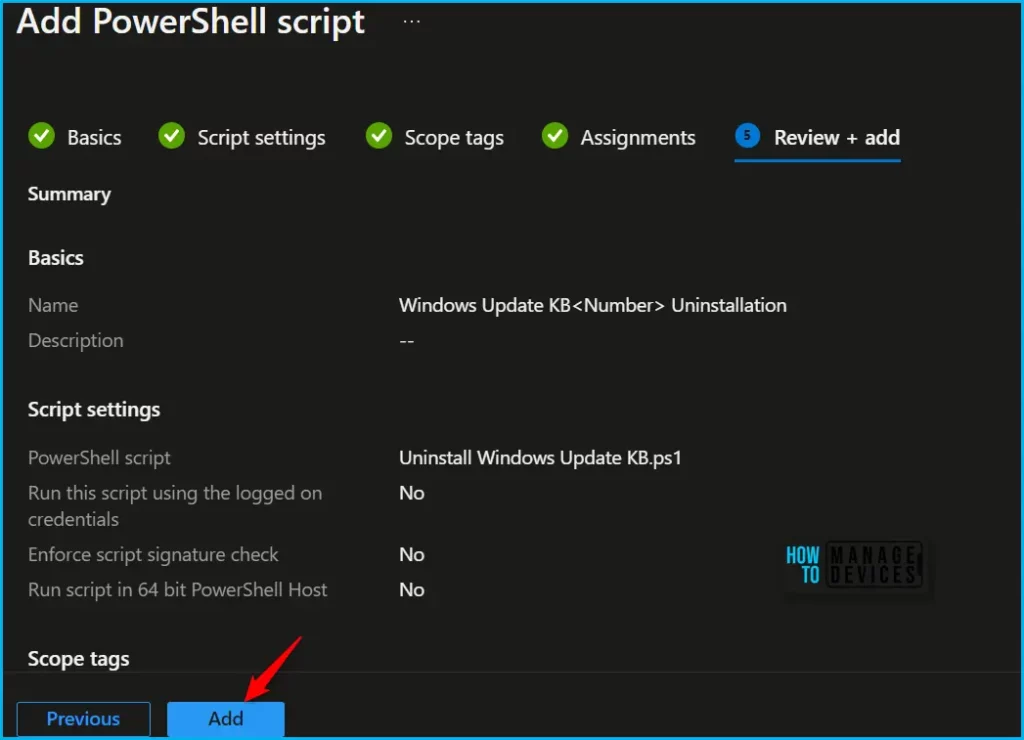 Uninstall Windows Update with Intune PowerShell Scripts Fig.6