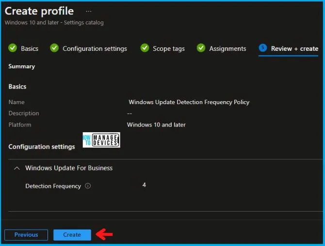 Windows Update Detection Frequency Policy Using Intune Fig.8