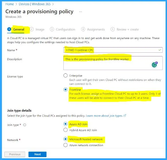 Windows 365 Cloud PC Frontline Provisioning Policy Creation Process | 3 Cloud PC with One License - fig.2