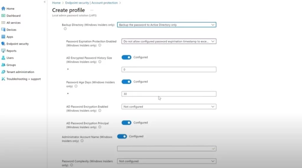 Intune Service Release 2304 April Update Windows LAPS Management Fig.2 Credit - Microsoft