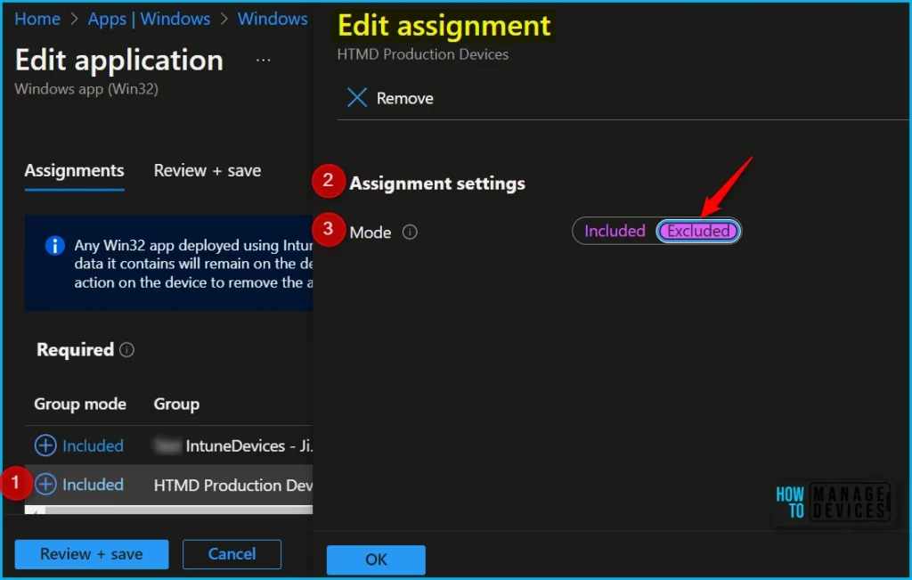 How to Exclude Devices or Users from Intune App Assignments Fig.4