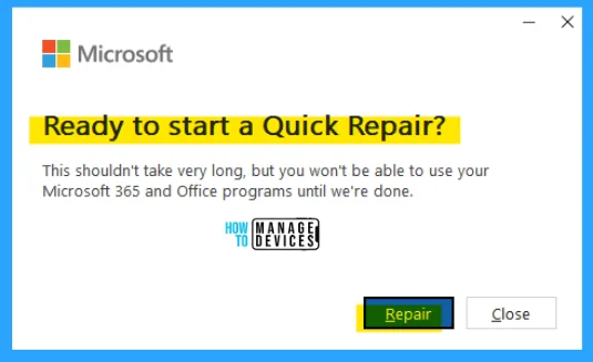 HTMD Newsletter from 29th May to 2nd June 2023 16 Microsoft Office 365 Online and Quick Repair 29th May to 2nd June 2023 - fig 13