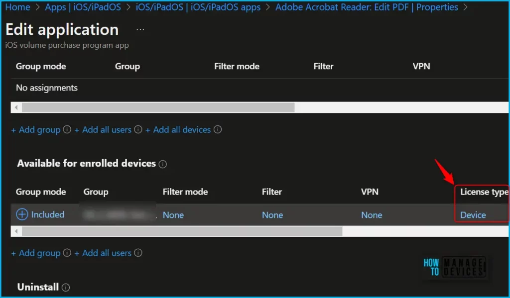 Manage User or Device License for Apple Apps using Intune Fig.4