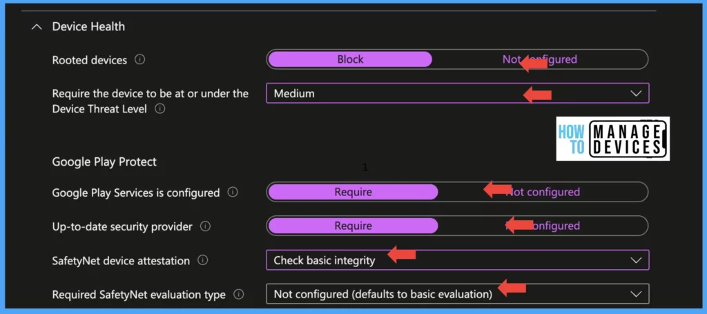 Create a Compliance Policy for Android Devices in Intune Fig: 6