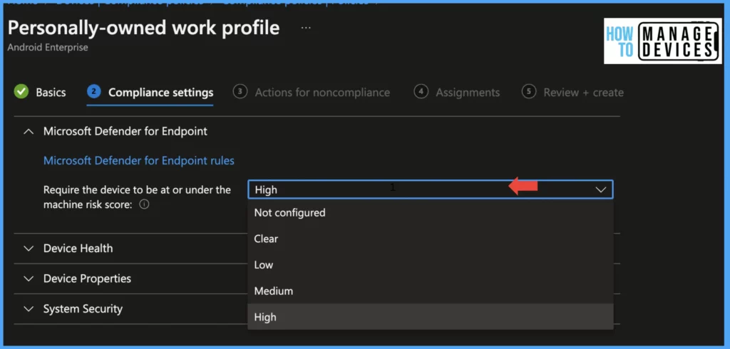 Create a Compliance Policy for Android Devices in Intune Fig: 5