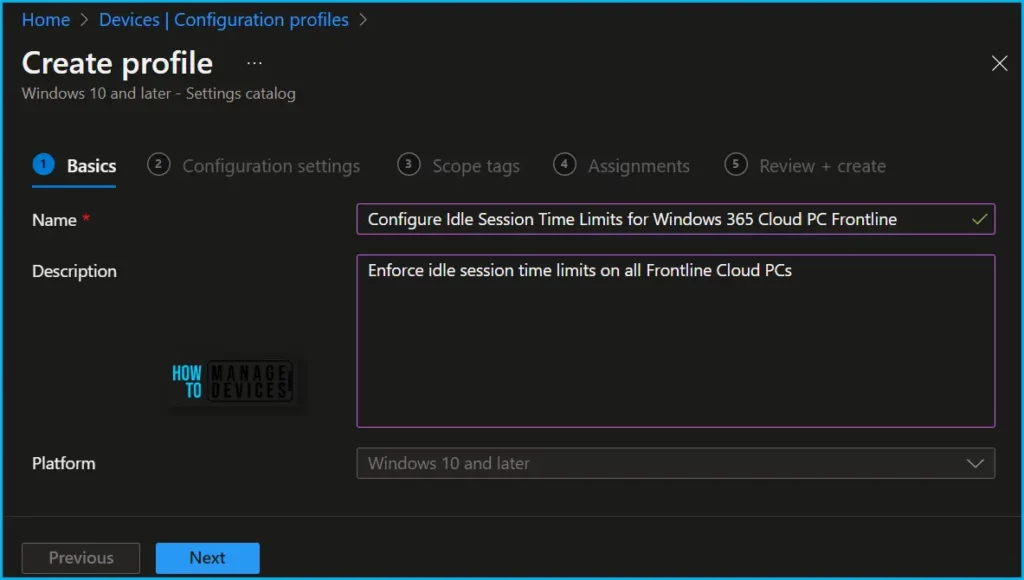 Configure Idle Session Time Limits for Windows 365 Cloud PC Frontline Fig.3