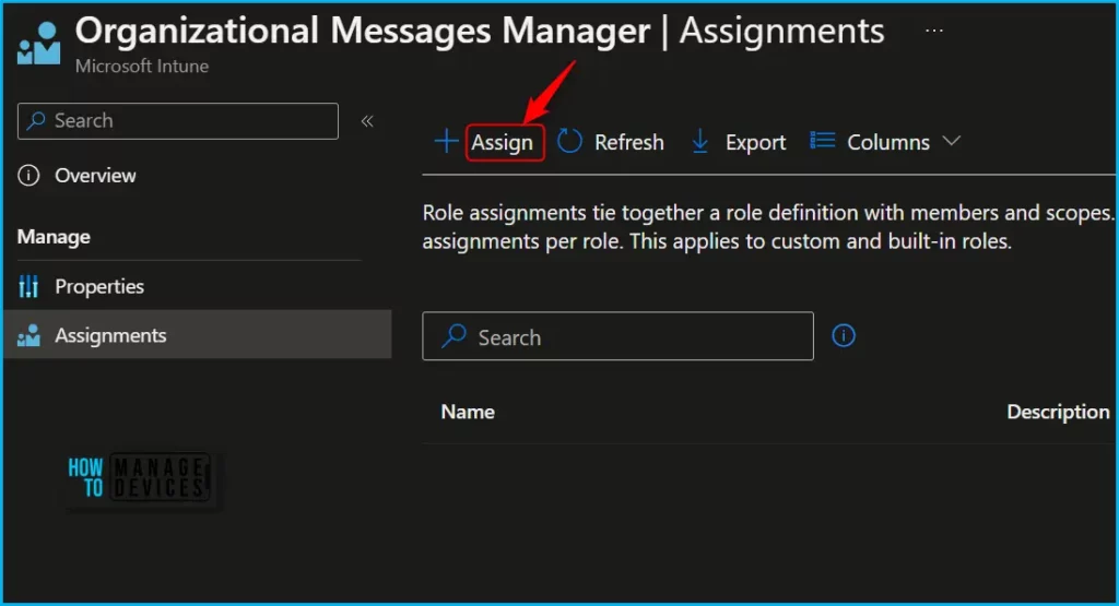 Control Organizational Message from Intune RBAC Role Fig.4