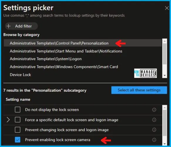 Disable Lock Screen Camera Policy Using Intune Fig.5