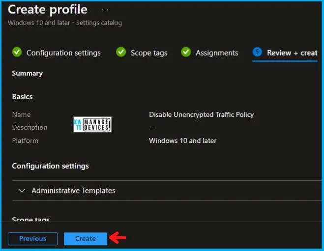 Disable Unencrypted Traffic Using Intune Fig.8