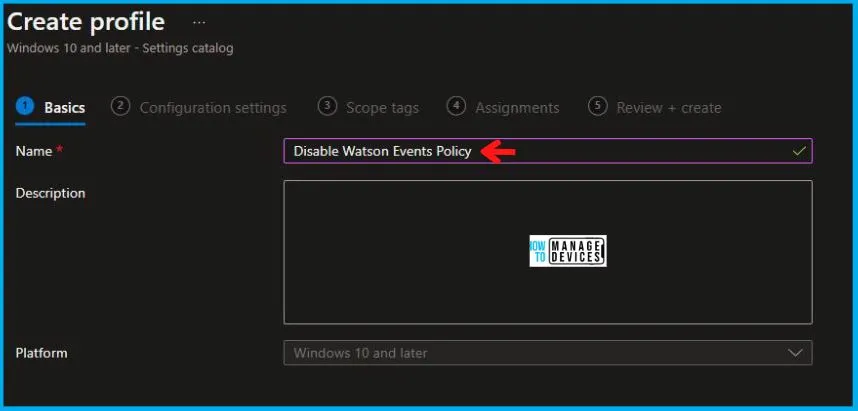 Disable Watson Events Policy Using Intune Fig.3