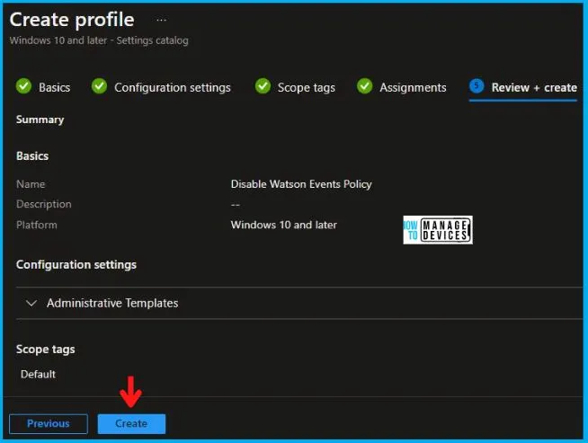 Disable Watson Events Policy Using Intune Fig.8