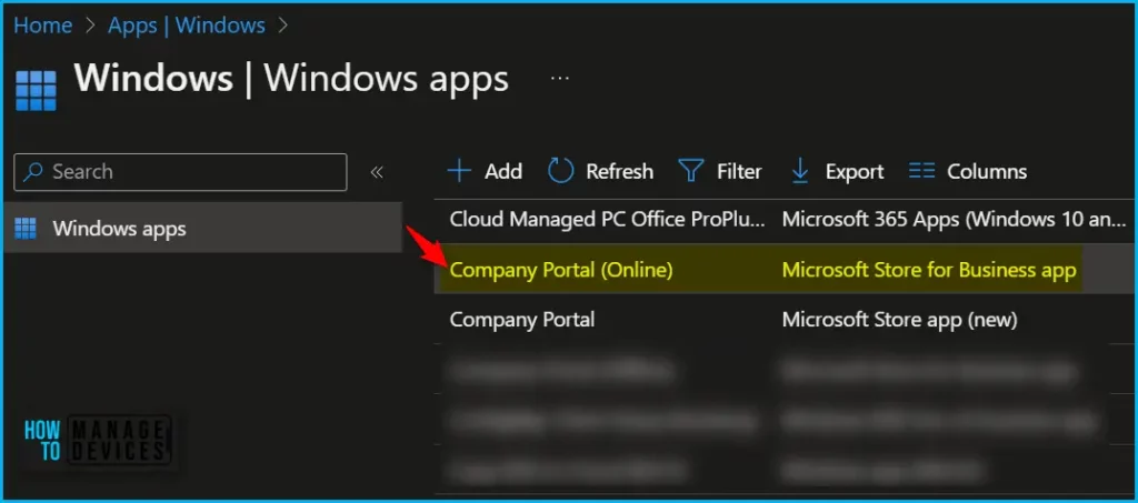 Delete Microsoft Store for Business App from Intune Fig.2