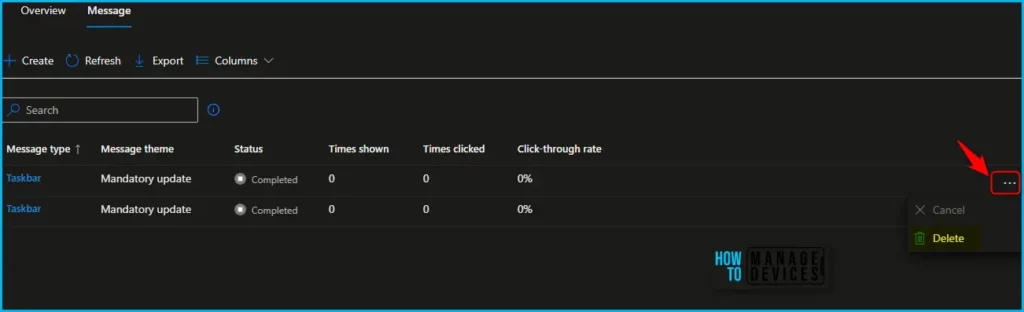 Delete Organizational Messages from Microsoft Intune Fig.3