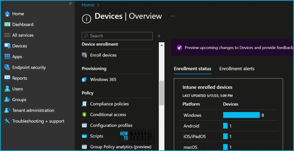 Intune Policy Device and User Check-in Status Report Fig.1