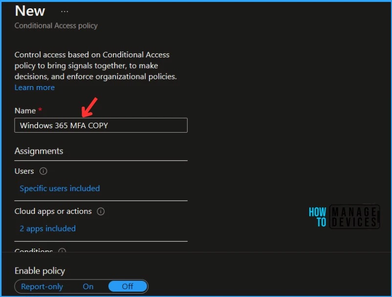 Duplicate Conditional Access Policy from Intune Fig.3