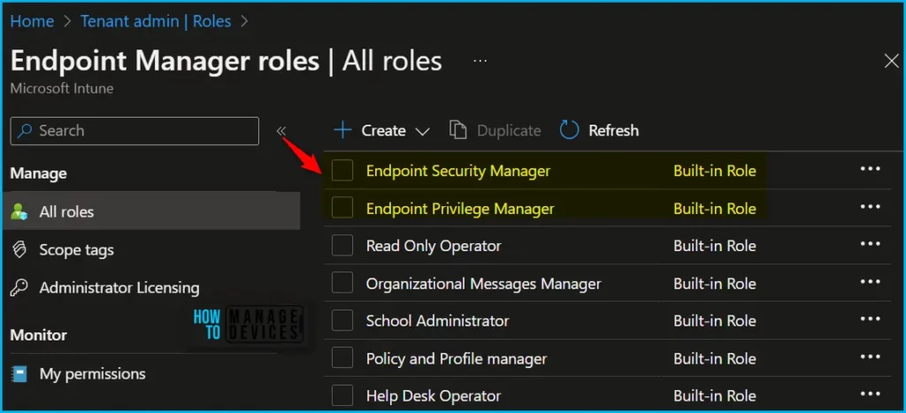 Intune Role-based Access Controls for Endpoint Privilege Management Fig.2