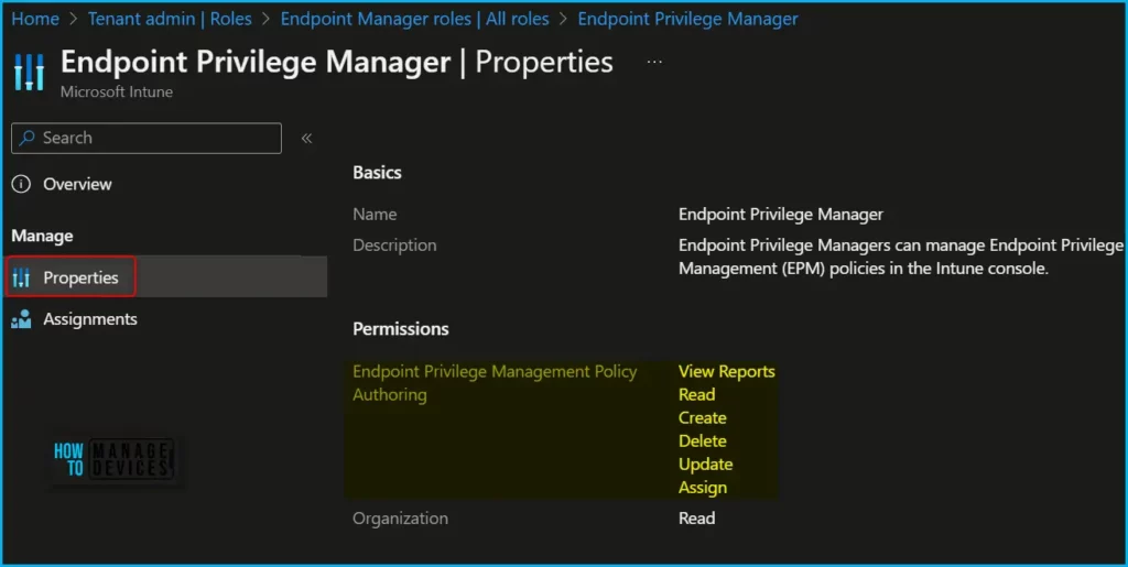 Intune Role-based Access Controls for Endpoint Privilege Management Fig.4