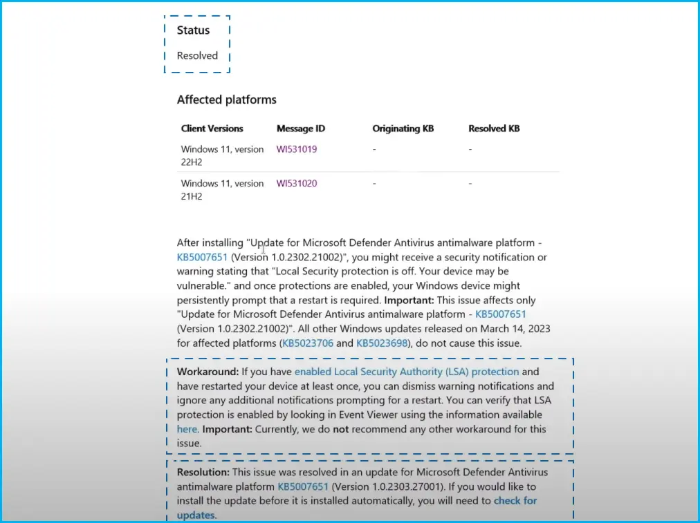 Get Email Alerts for Windows Known Issue Fig.5