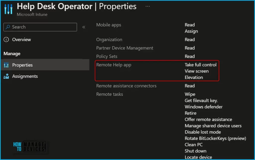 Intune RBAC Configuration for Remote Help Assistance Tool Fig.3