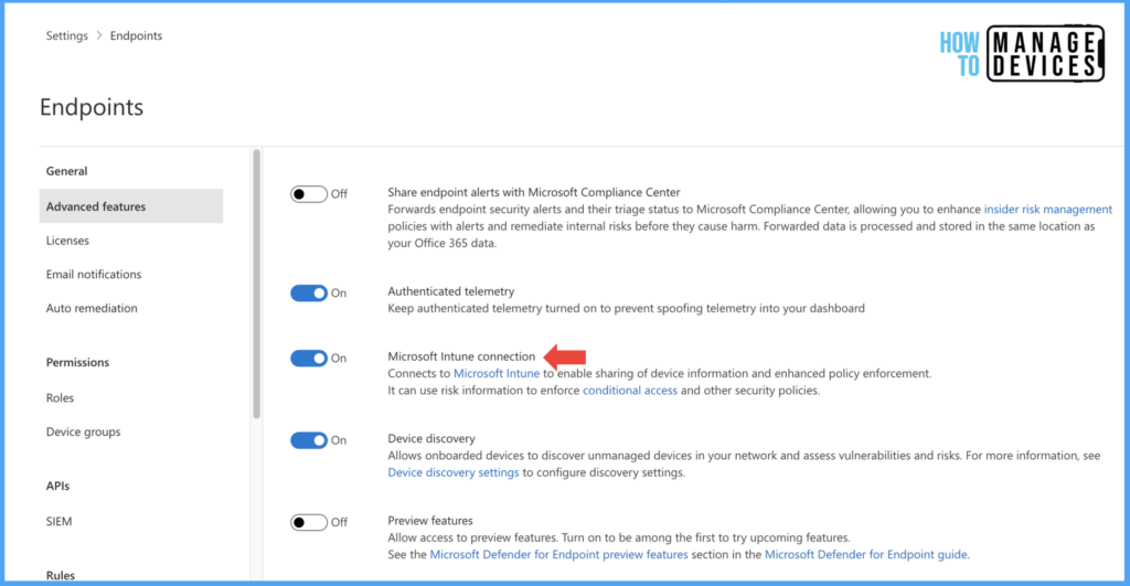 Secure Android devices using Microsoft Defender for Endpoint in Intune Fig: 1