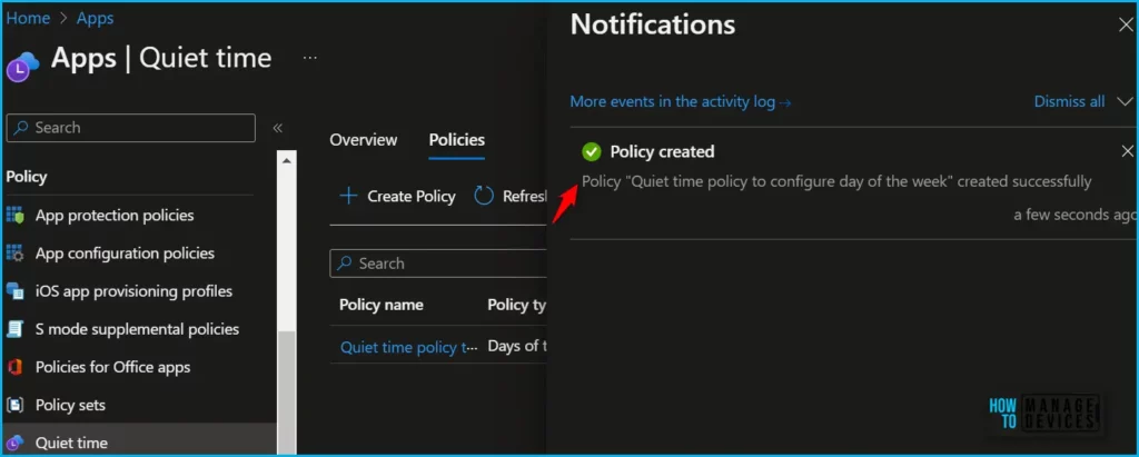 Configure Intune Quiet Time Policy for iOS/iPadOS and Android Apps Fig.8